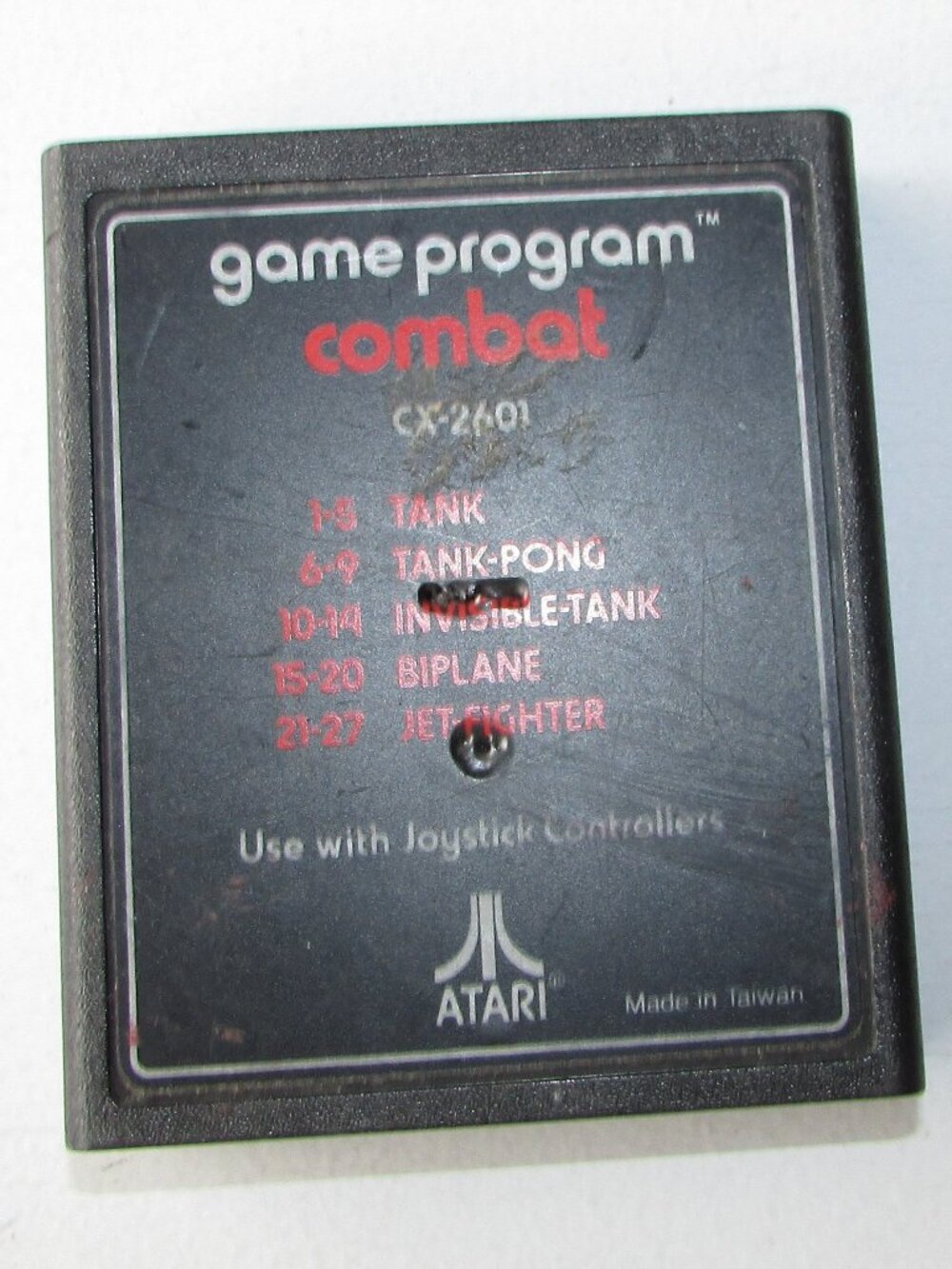 Vintage Atari Combat Video Game Cartridge